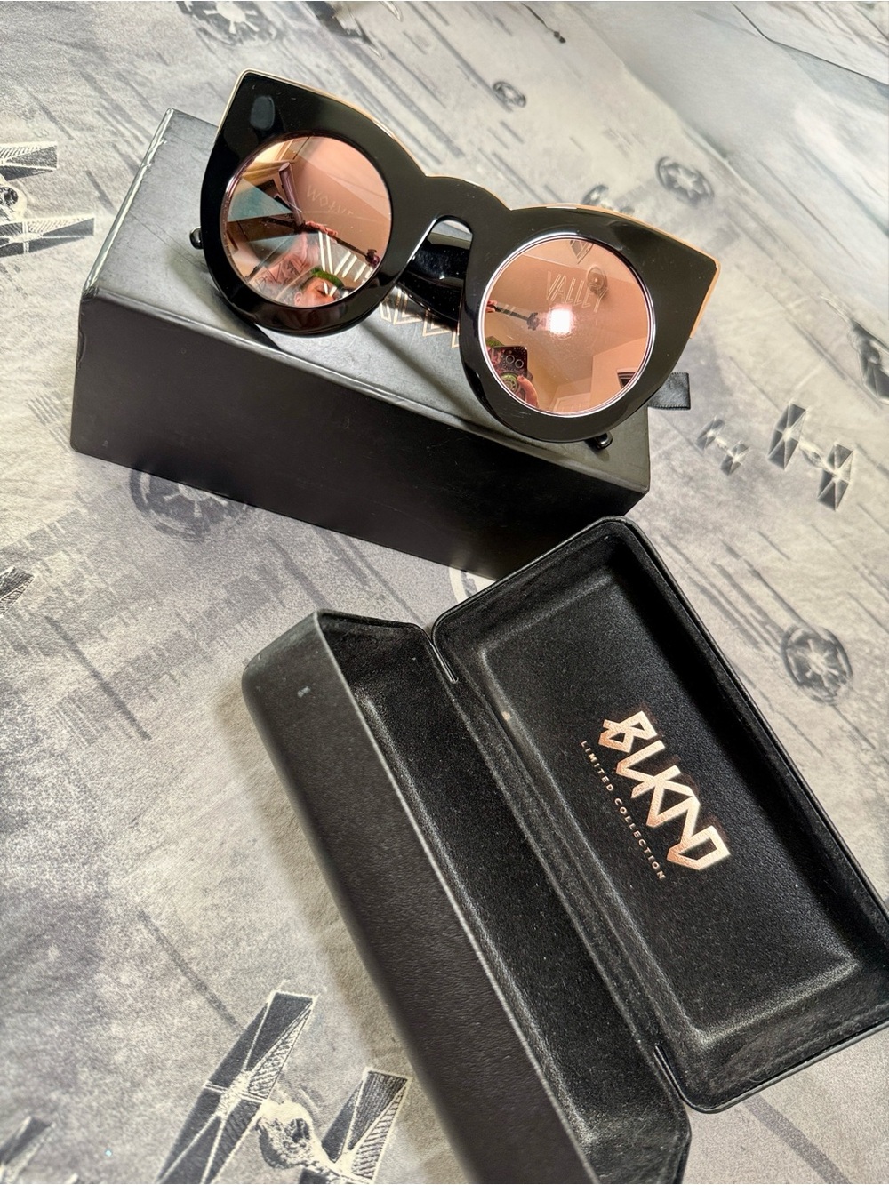 VALLEY EYEWEAR BLKND 24K ROSE GOLD WOLVES ULTRA RARE LIMITED EDITION